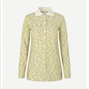 SAMSOE SAMSOE Boline Space Dye Polo Style Top Shirt Sage Green Melange XL NWT